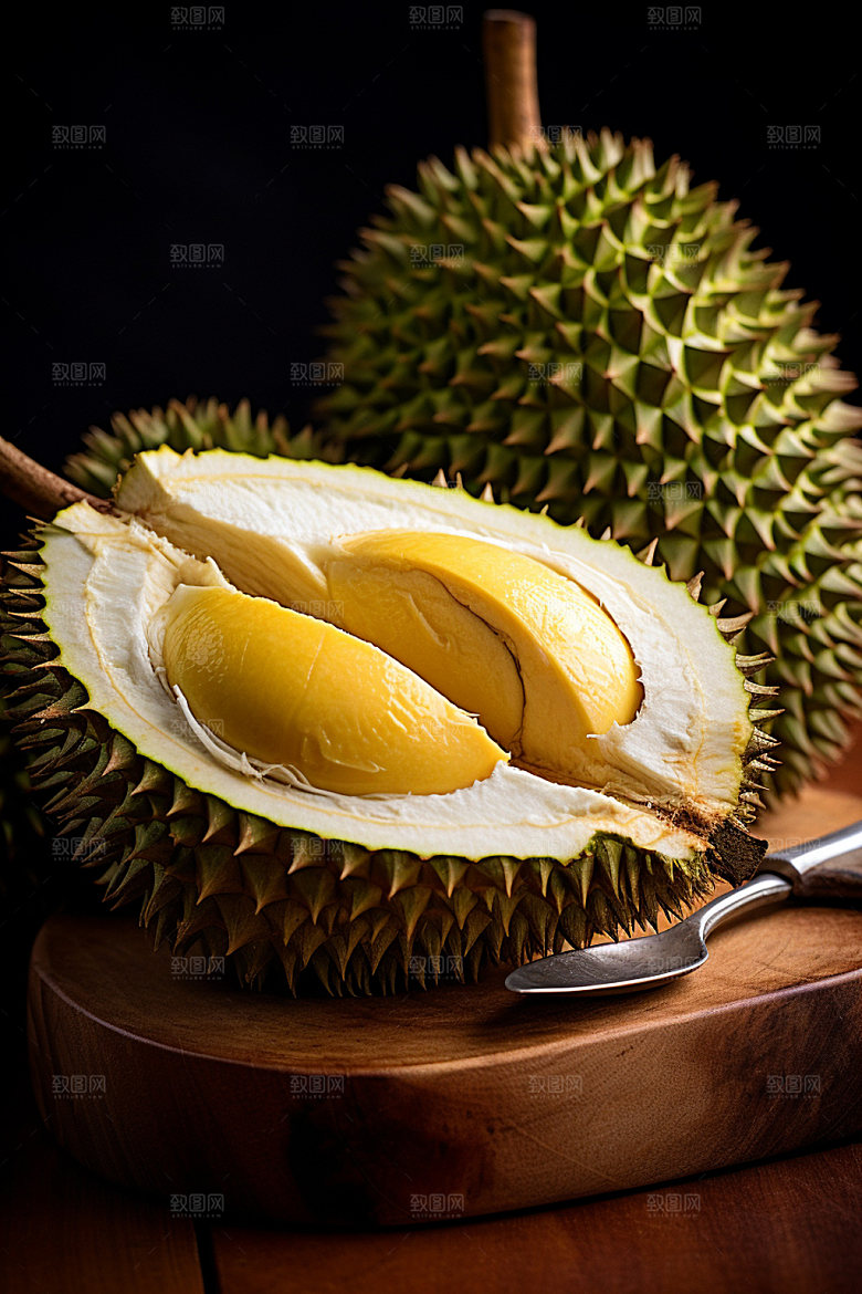 榴莲高清美食摄影图
