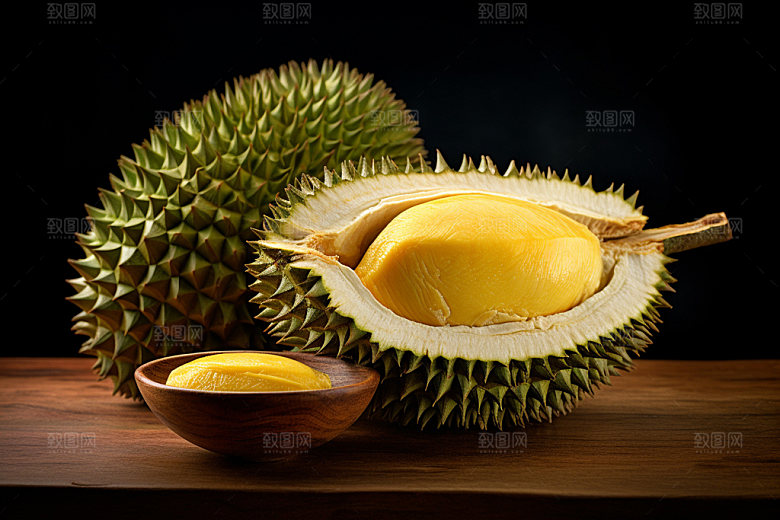 榴莲美味食品摄影图