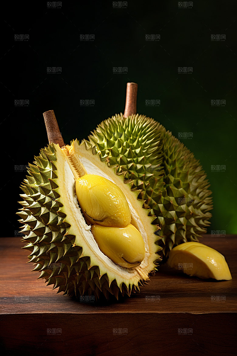 榴莲美食食品摄影图