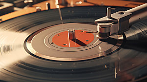 黑胶唱片质感唱片机摄影图