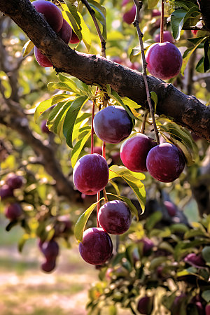 李子果园水果果树摄影图