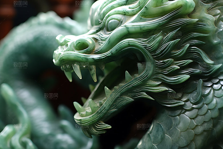 玉龙雕刻古董摄影图