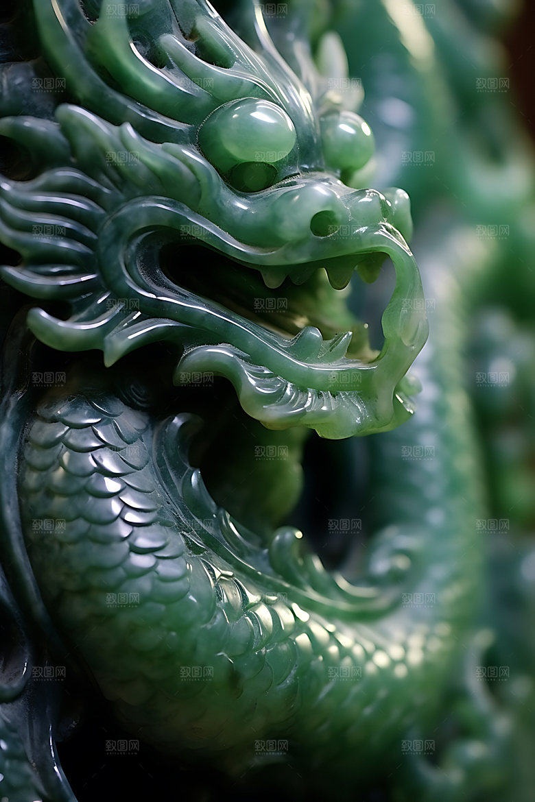 玉龙翡翠古董摄影图