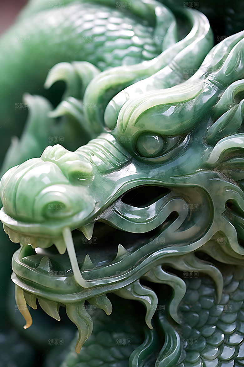 玉龙中国传统翡翠摄影图