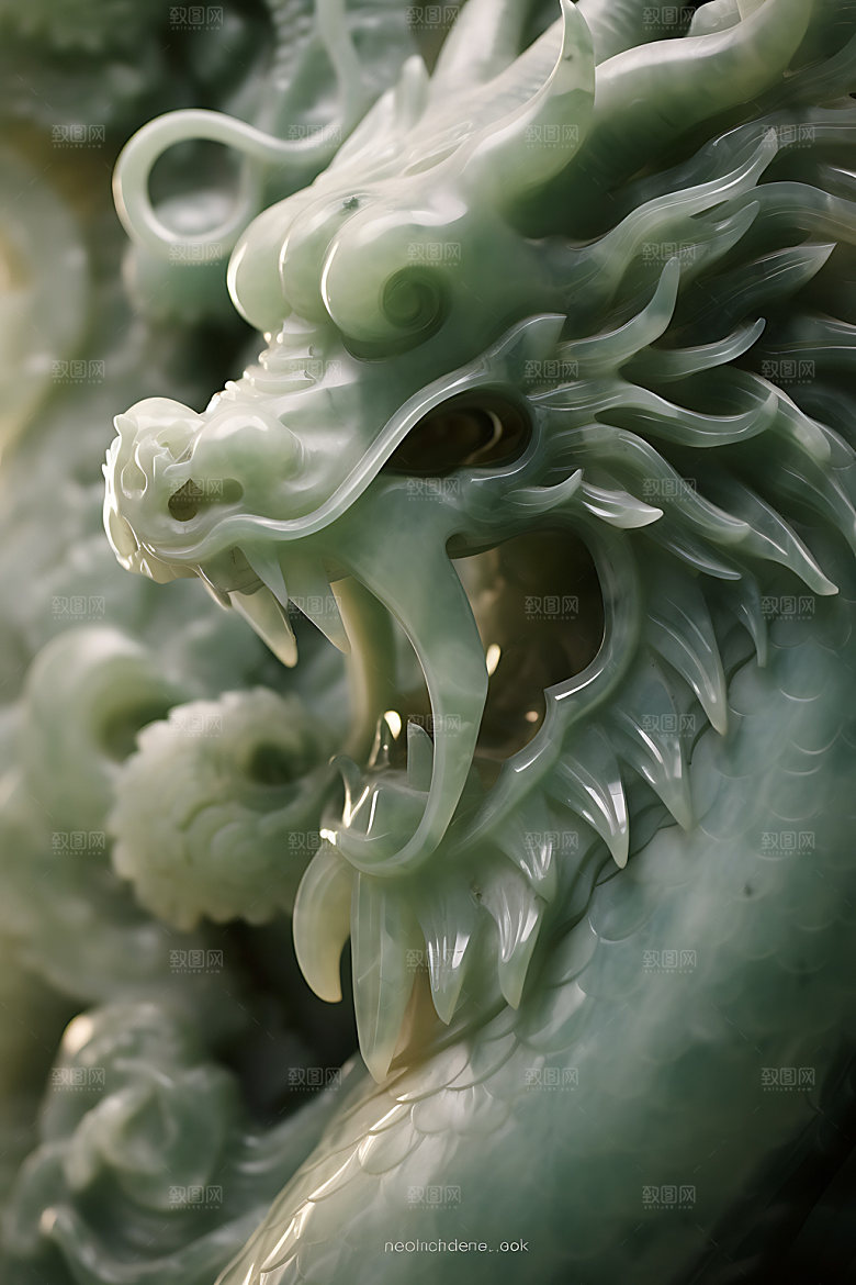 玉龙翡翠古董摄影图
