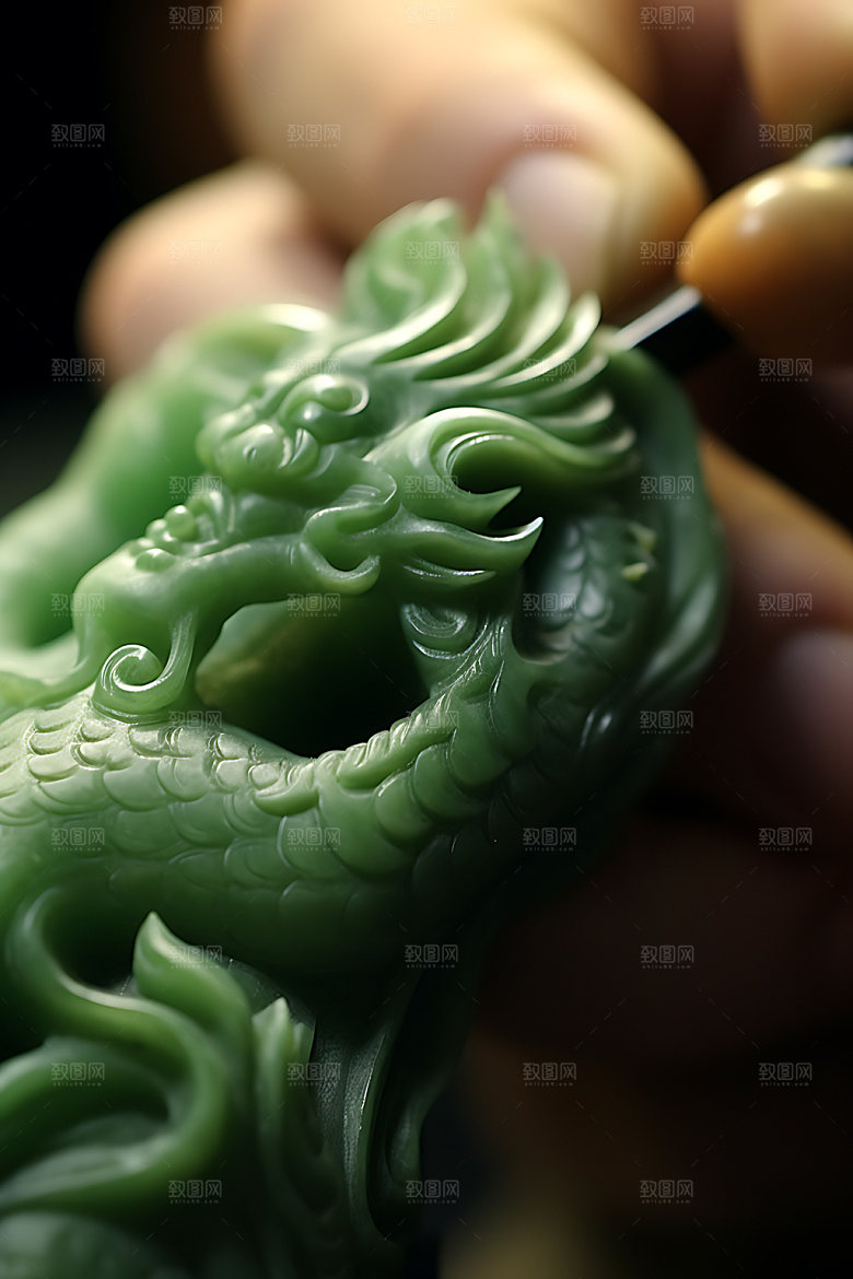 玉龙雕刻古董摄影图