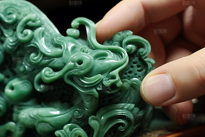玉龙翡翠古董摄影图