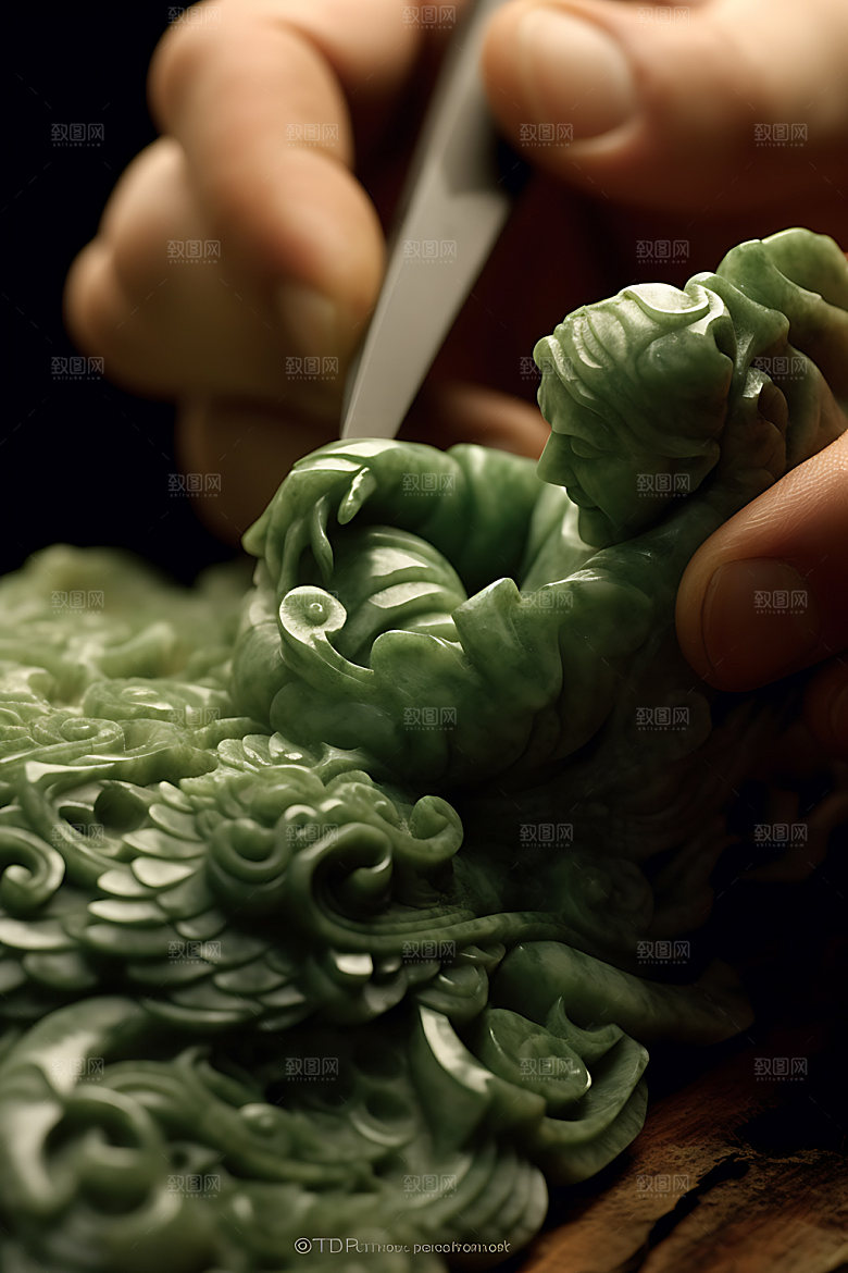 玉龙高清玉雕摄影图