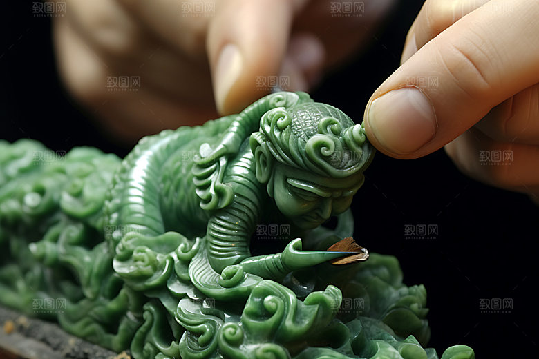 玉龙玉雕翡翠摄影图