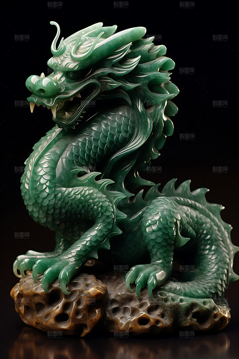 玉龙翡翠文物摄影图