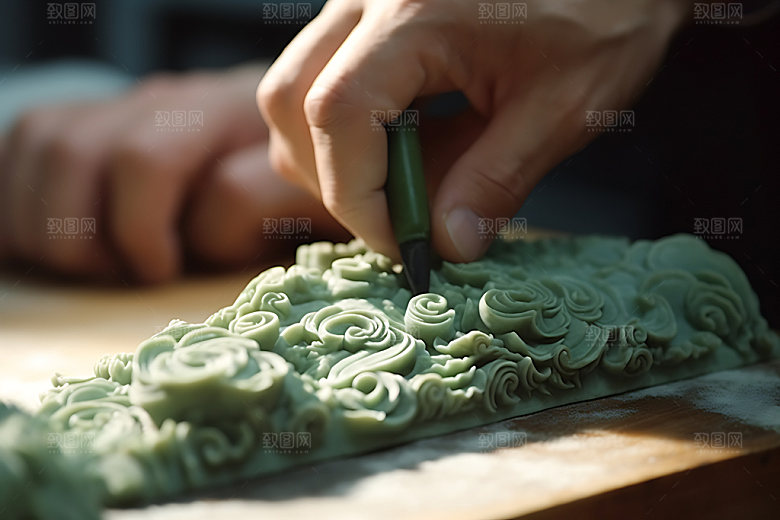 玉龙雕刻古董摄影图