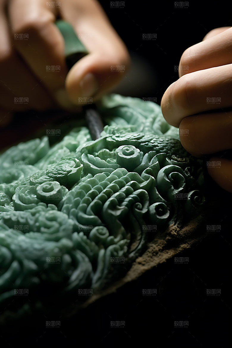 玉龙玉雕玉器摄影图