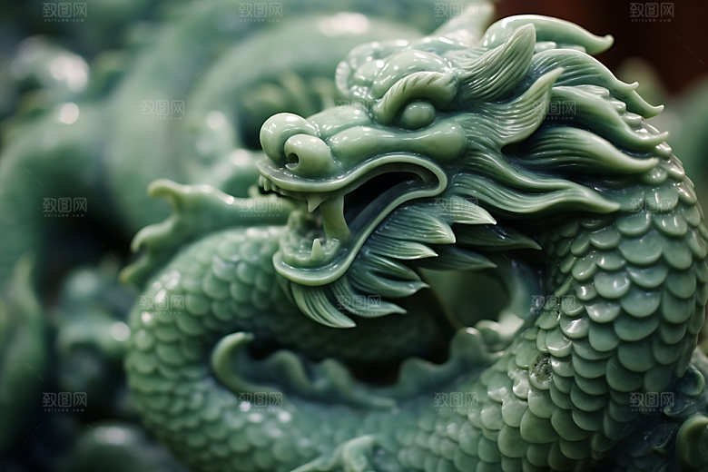 玉龙玉器雕刻摄影图