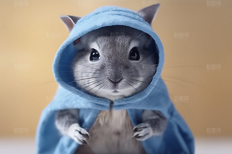 龙猫萌宠宠物摄影图