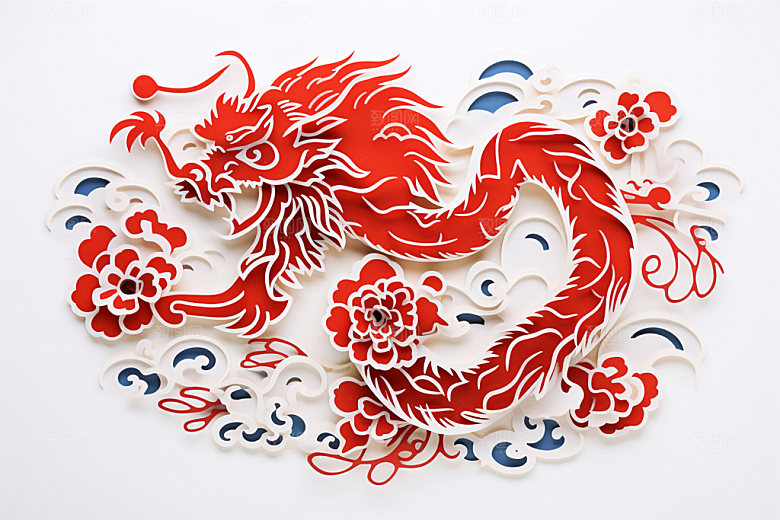 龙年剪纸喜庆十二生肖模型
