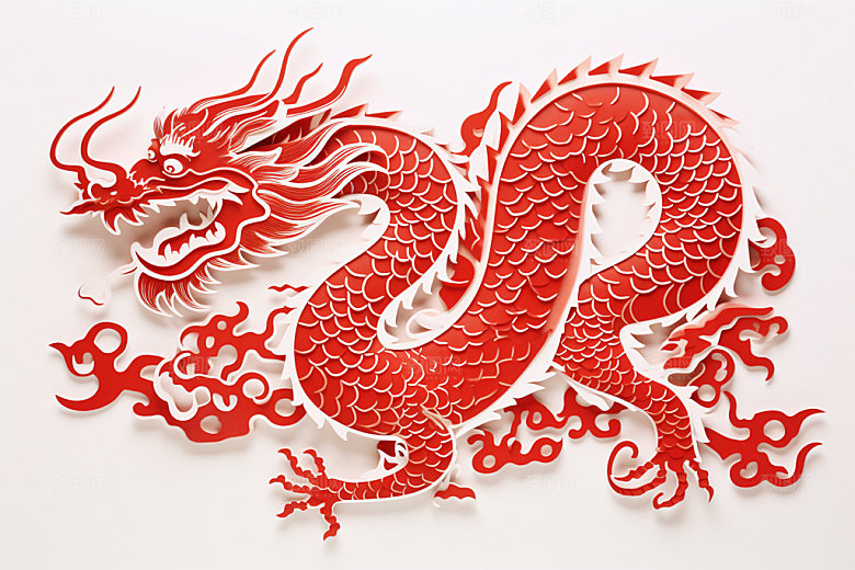 龙年剪纸十二生肖春节模型