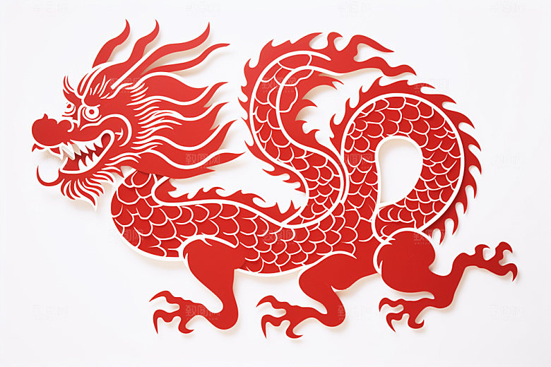 龙年剪纸纸艺喜庆模型