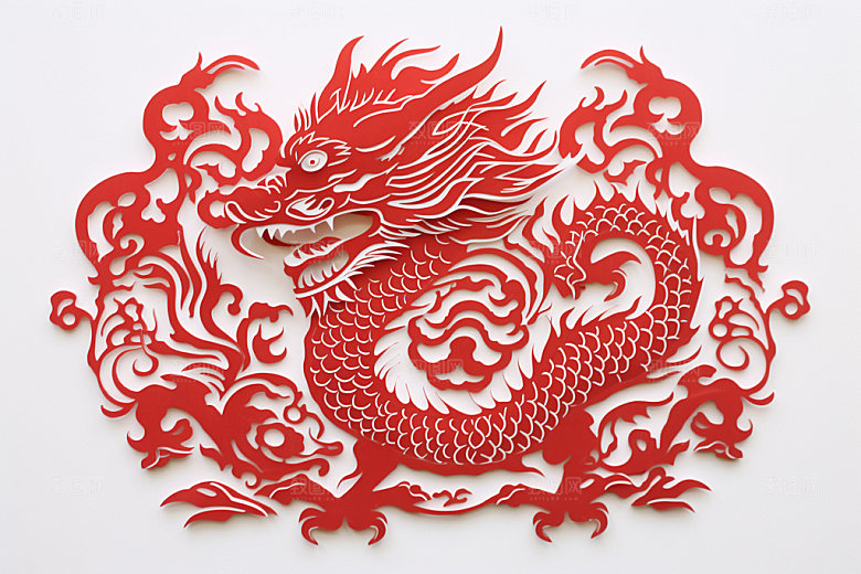 龙年剪纸喜庆十二生肖模型