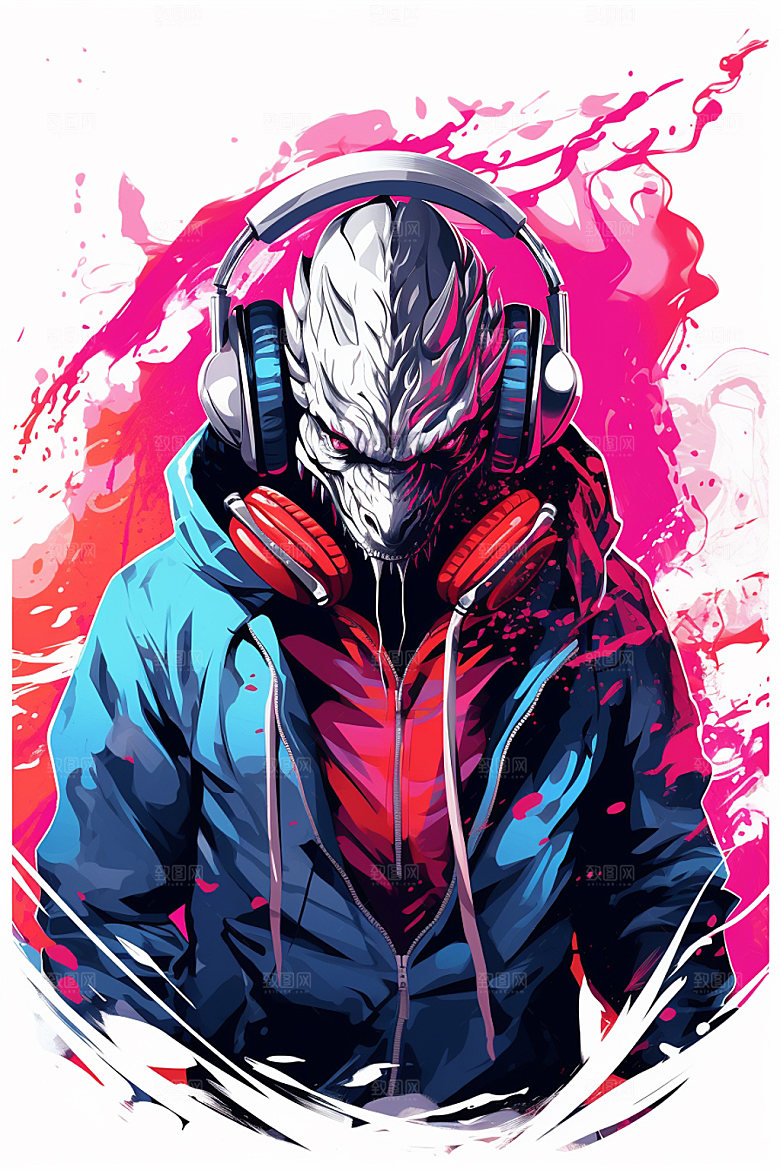 DJ龙龙年潮流插画