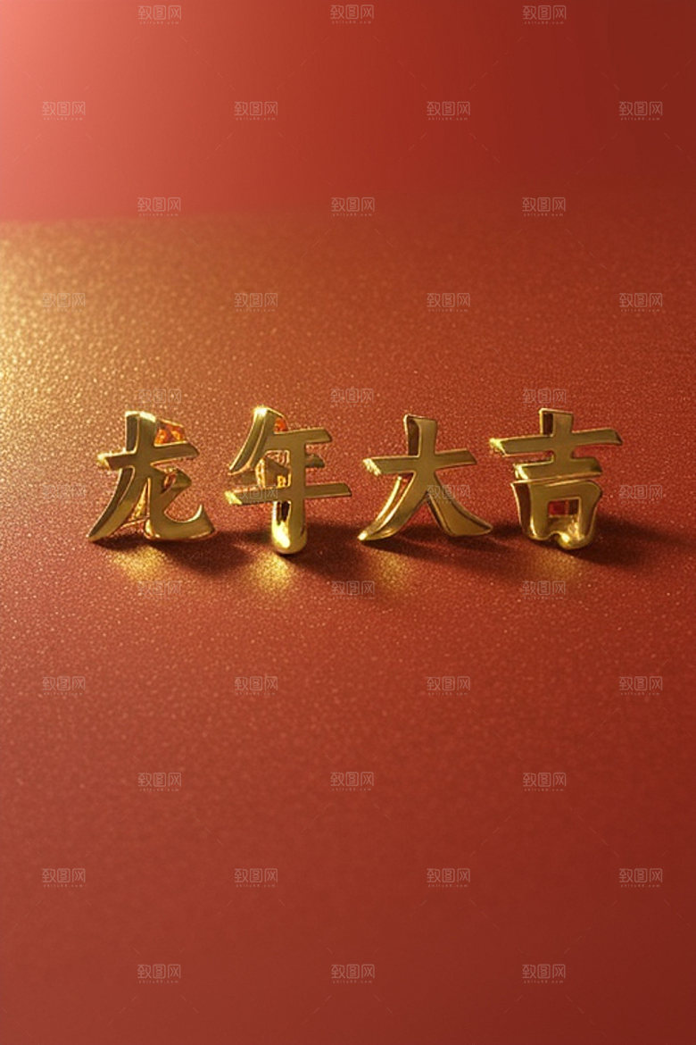 龙年祝福语如意热闹艺术字