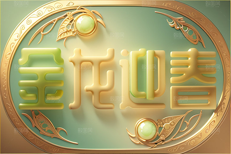 龙年祝福语创意贺岁艺术字