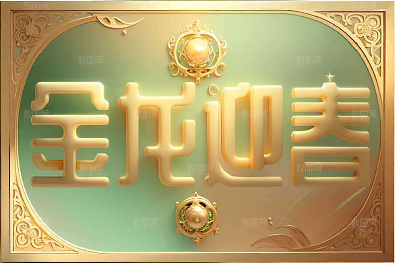 龙年祝福语热闹贺岁艺术字