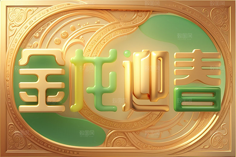 龙年祝福语春节喜庆艺术字