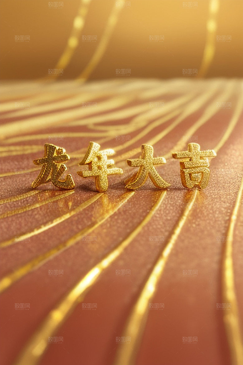 龙年祝福语迎新贺岁艺术字