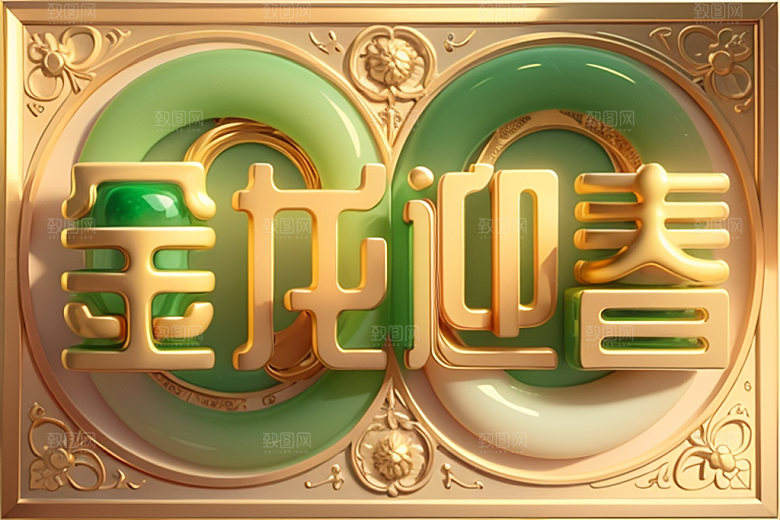 龙年祝福语如意迎新艺术字