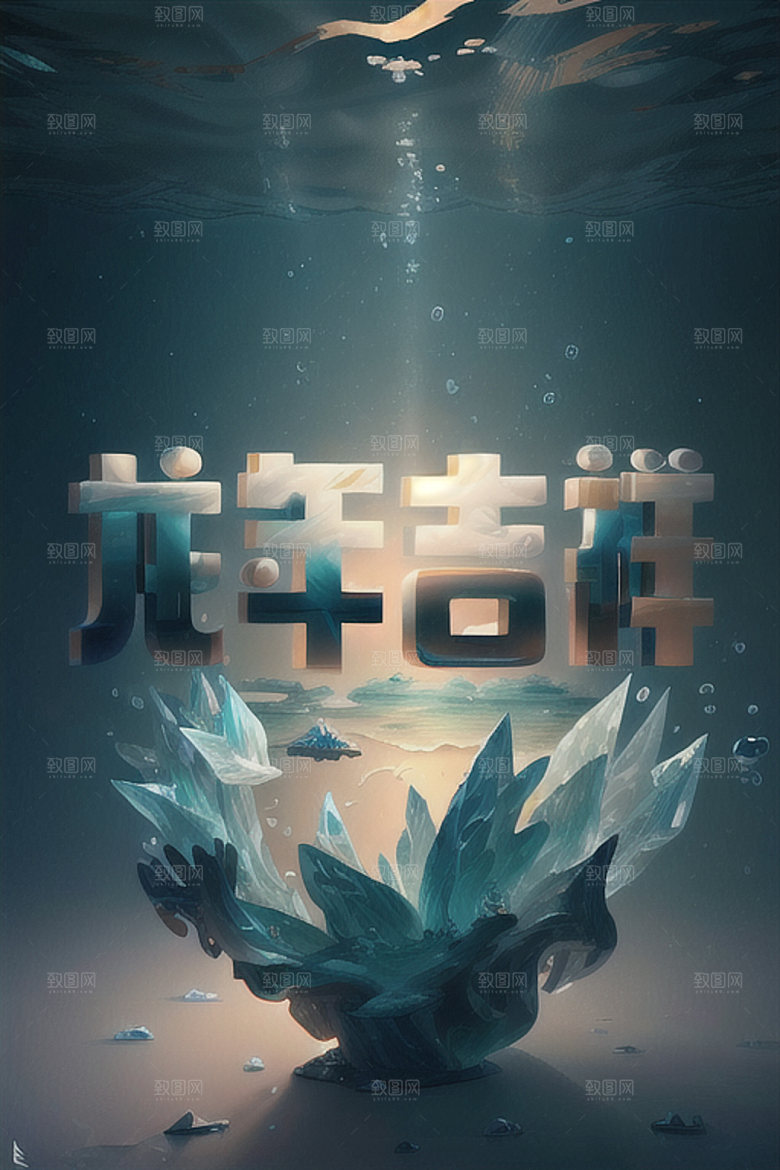 龙年祝福语贺岁喜庆艺术字