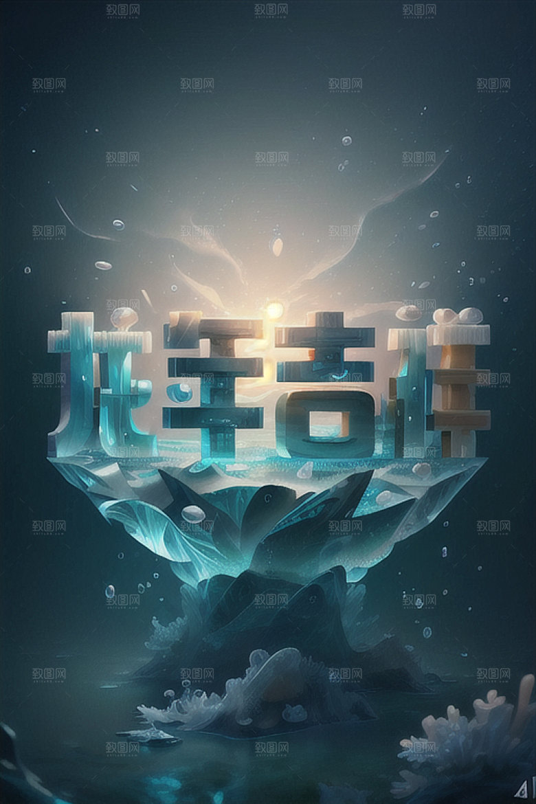 龙年祝福语吉祥贺岁艺术字