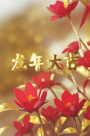 龙年祝福语热闹新年艺术字