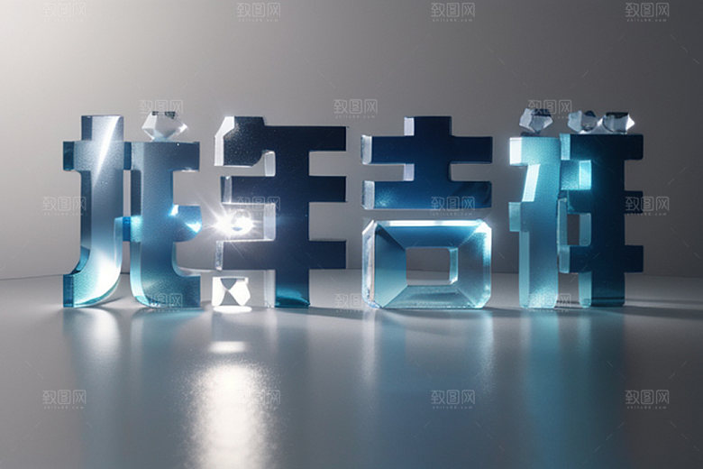 龙年祝福语喜庆创意艺术字