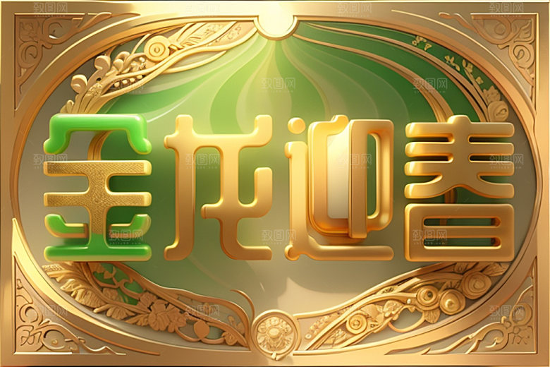 龙年祝福语迎新吉祥艺术字