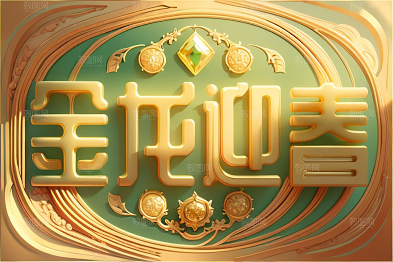 龙年祝福语喜庆创意艺术字