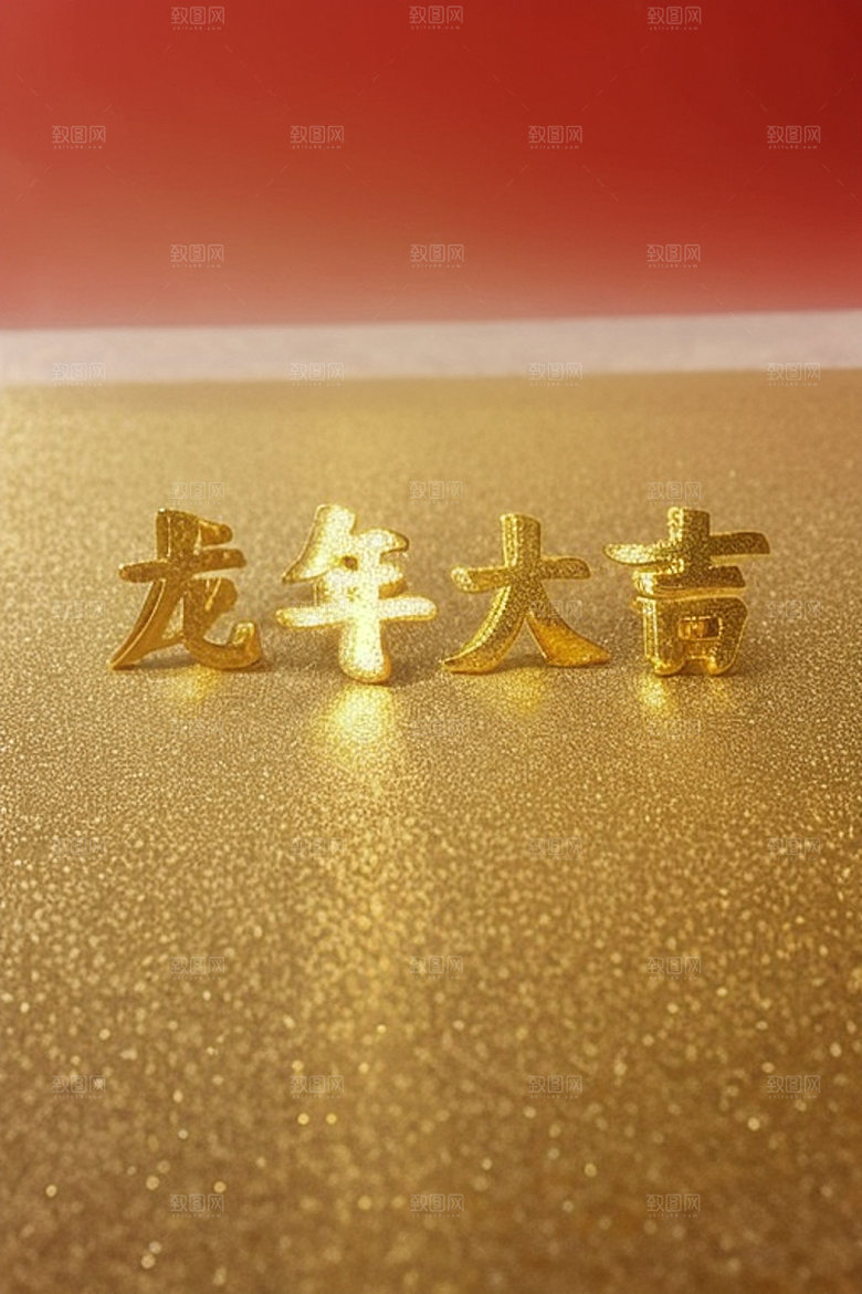 龙年祝福语贺岁立体艺术字