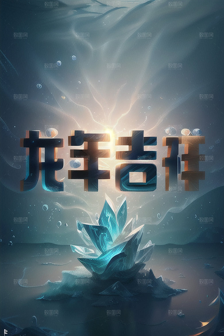 龙年祝福语春节喜庆艺术字