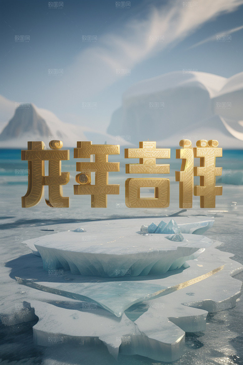 龙年祝福语新年迎新艺术字
