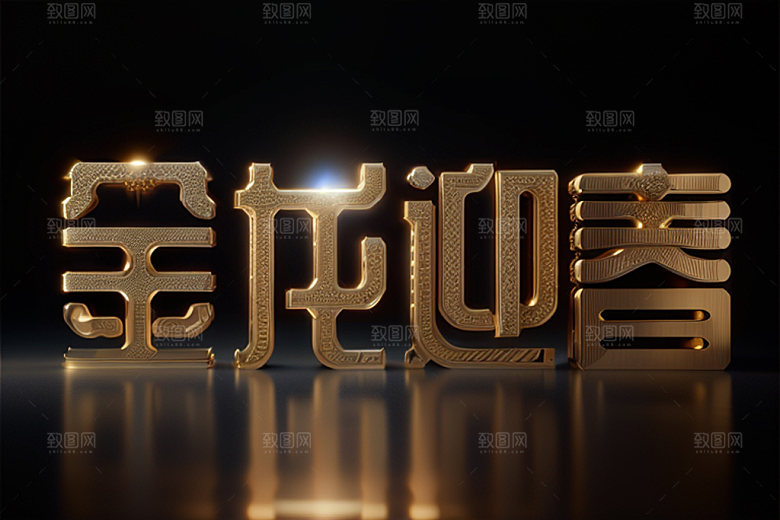 龙年祝福语迎新热闹艺术字
