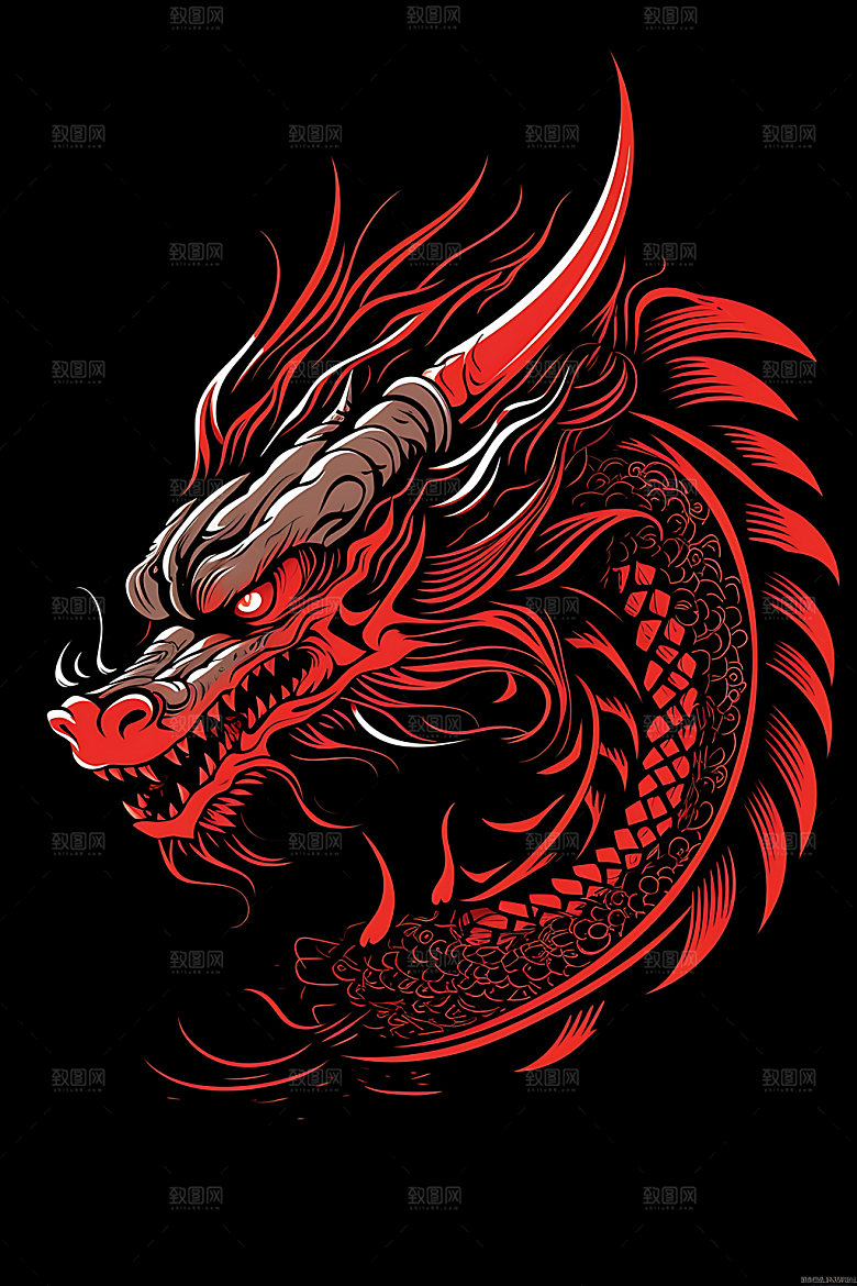 龙年艺术风格龙形象素材