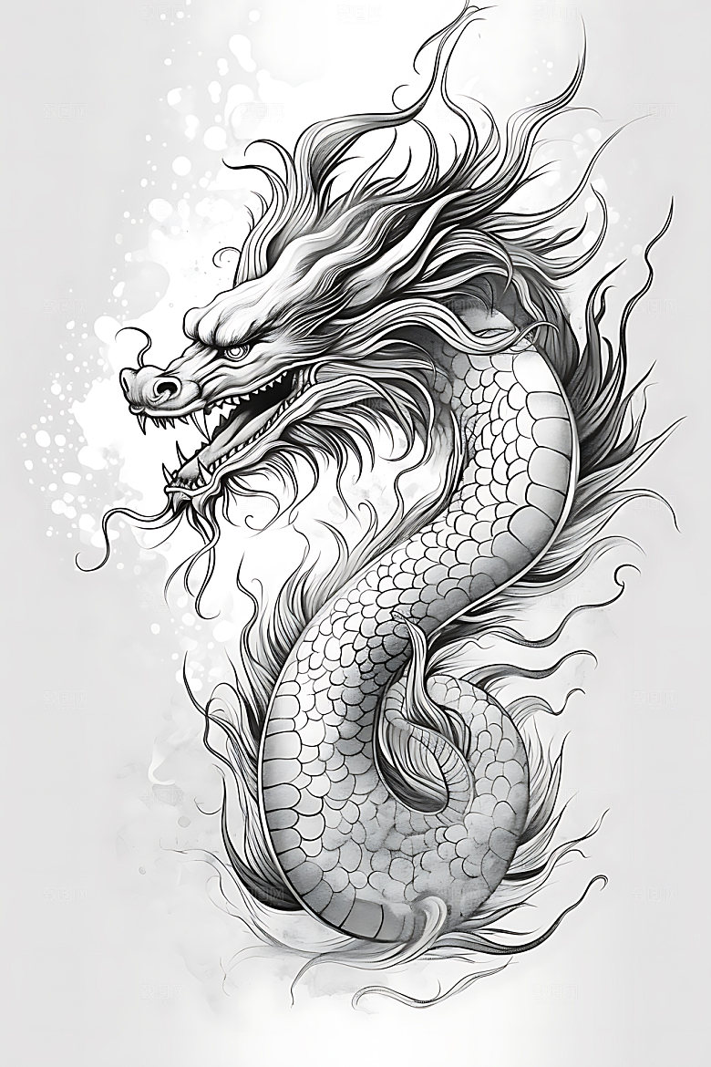 龙年抽象艺术风格素材