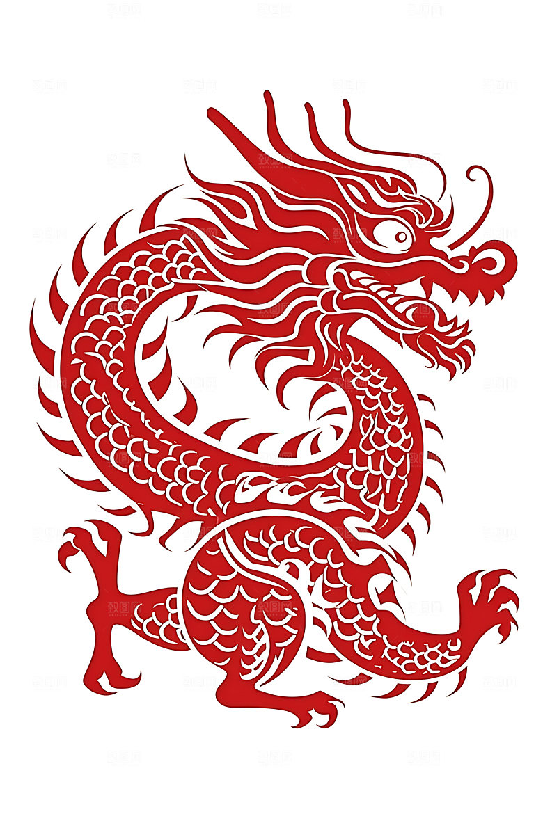龙年剪影抽象素材