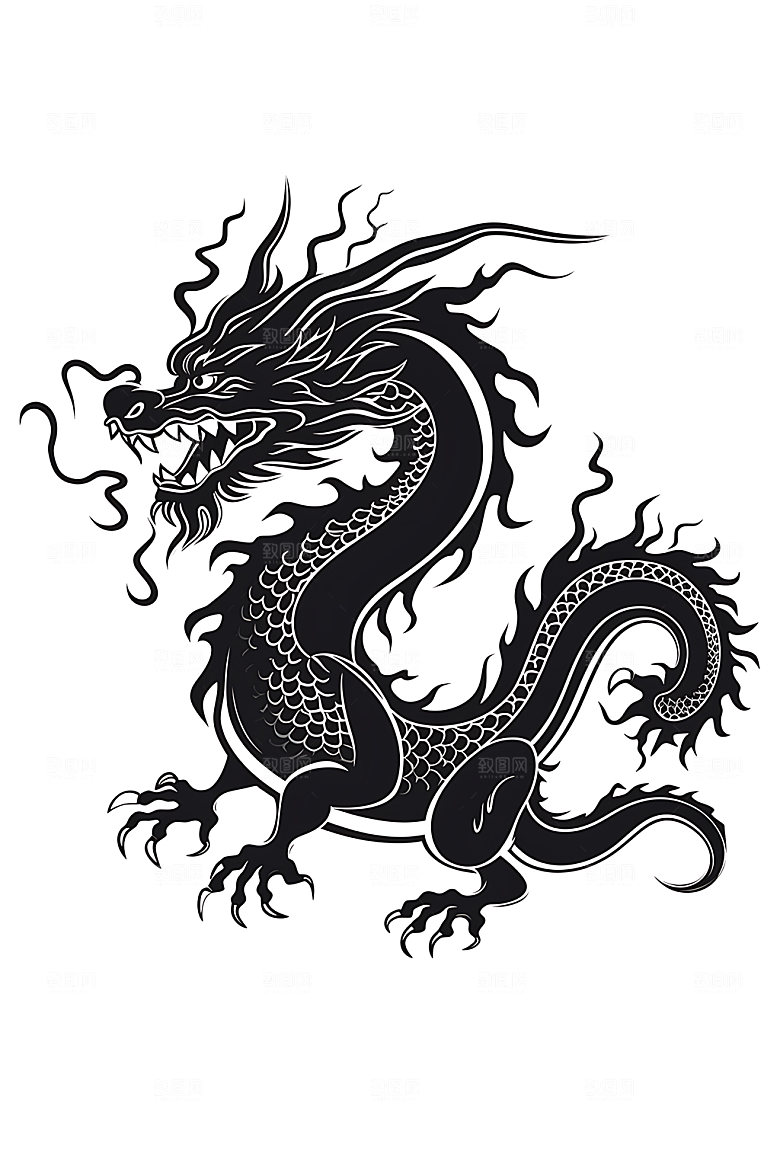 龙年中国龙抽象素材