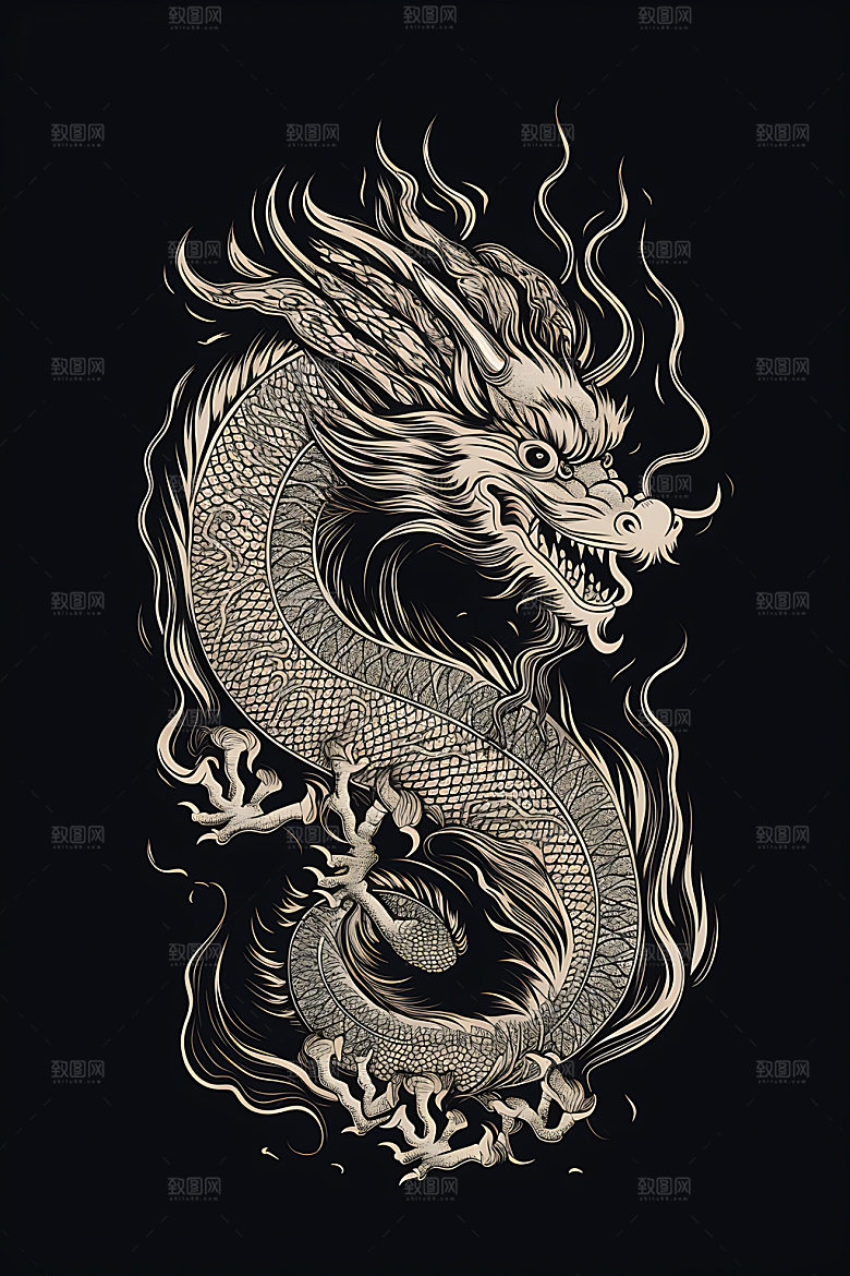 龙年巨龙艺术风格素材