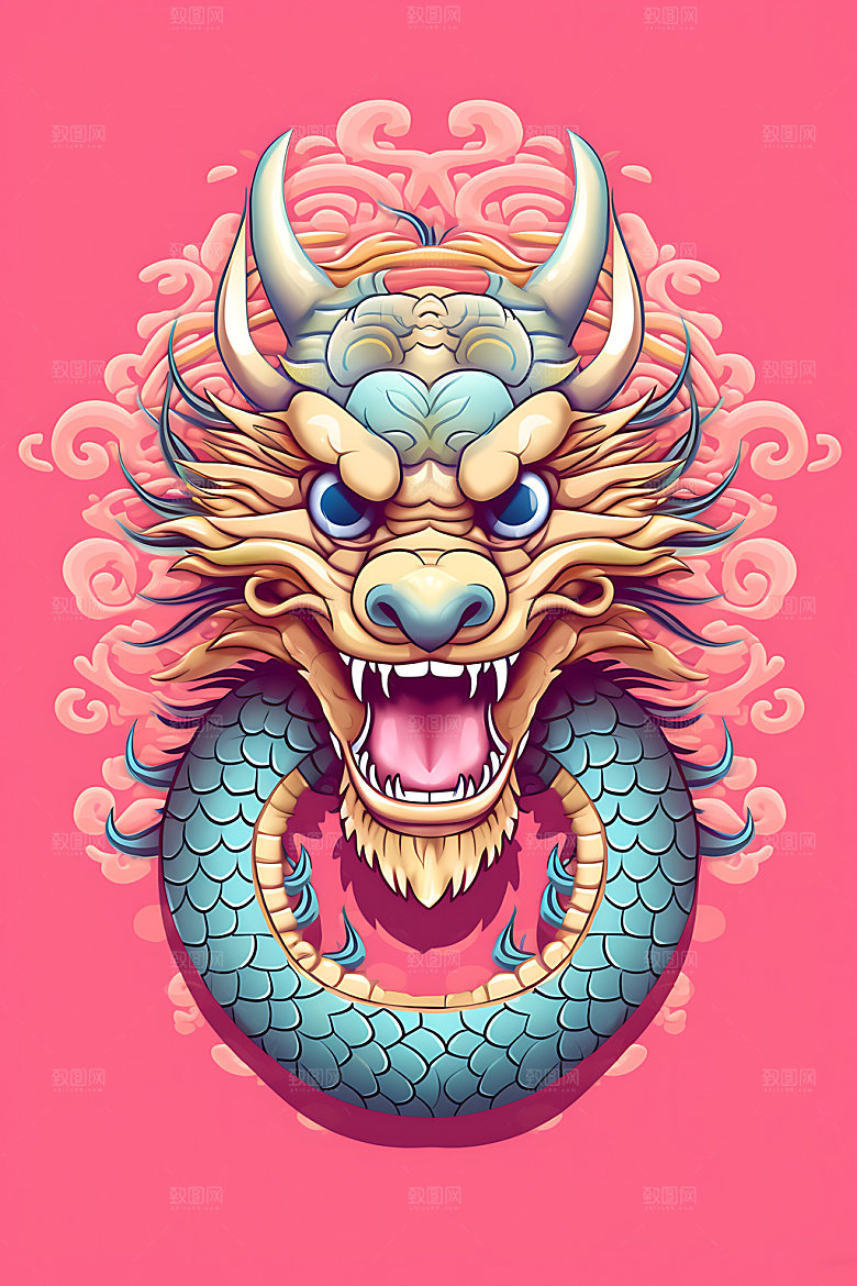 龙头插画霸气