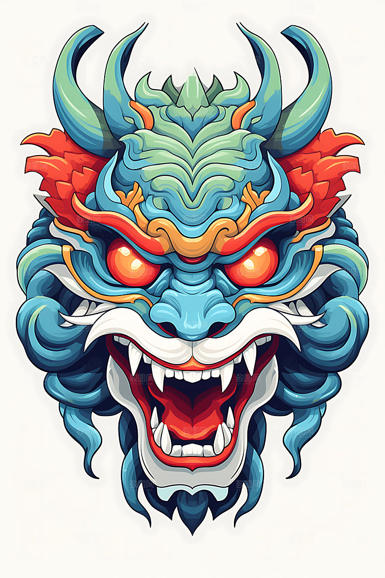 龙头年画插画