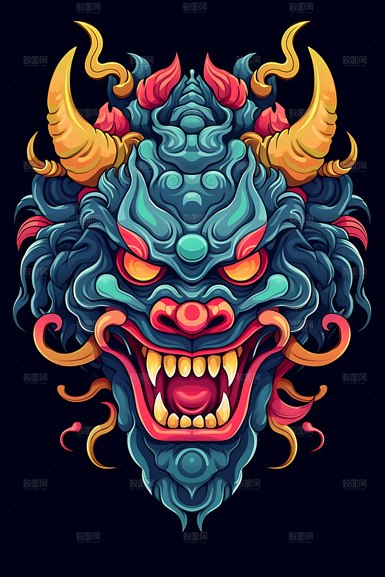 龙头插画龙年