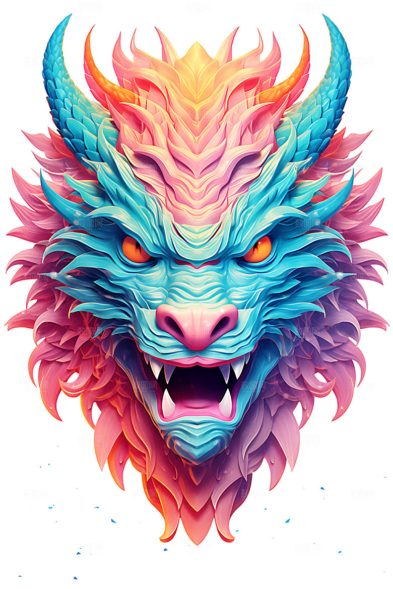 龙头插画彩色
