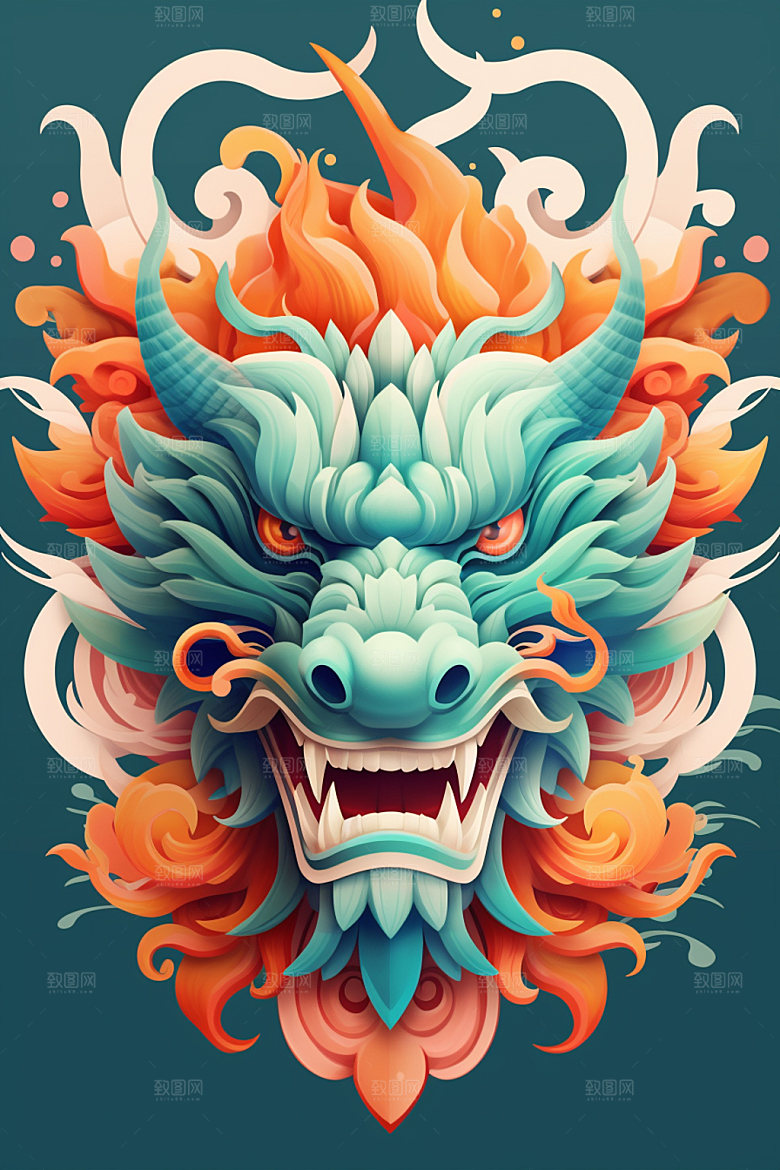 立体龙头3D新年效果图