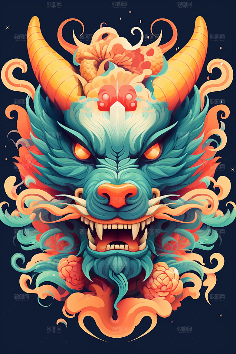 立体龙头春节十二生肖效果图